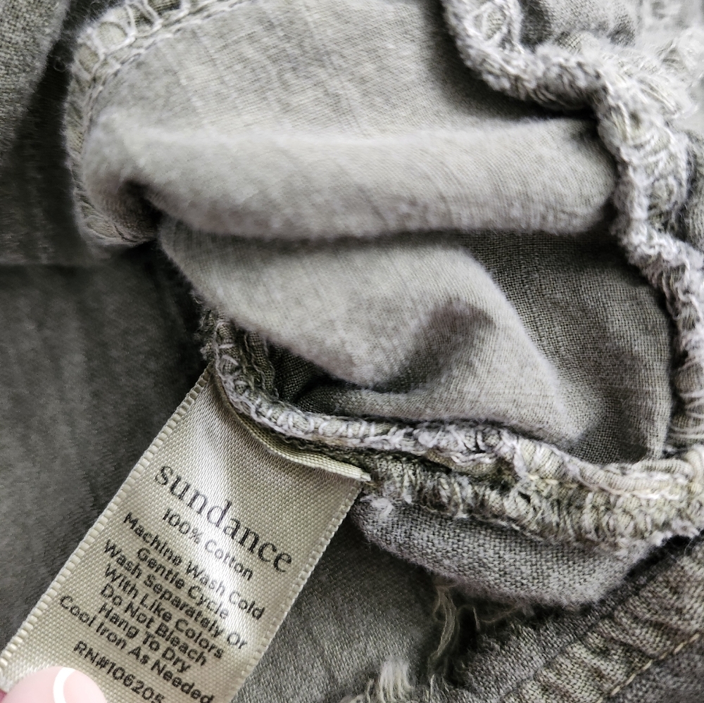 Sundance Green Button Down Patchwork Shirt - image 4